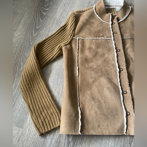 ByDesign Y2K Large Womens Camel Jacket 100% Polyester Suede Like - Picture 2 of 9